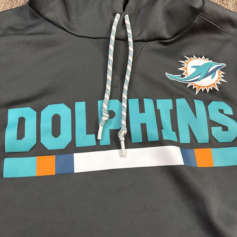 Miami Dolphins x Nike Dri-Fit Team Issued Pullover Hoodie Gray • XL - Picture 5 of 9